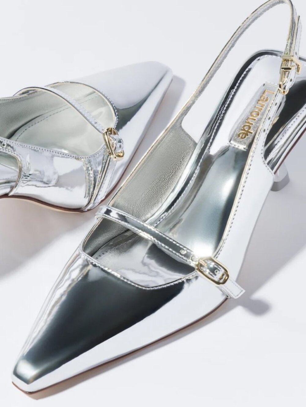 Larroude Ines Pump In Silver Specchio - Picture 3 of 4